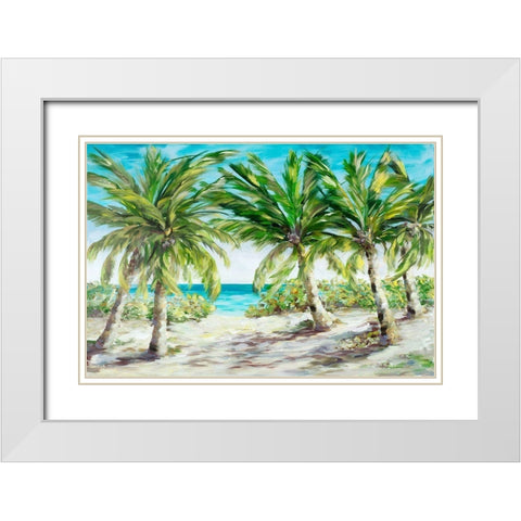 Palm Escape White Modern Wood Framed Art Print with Double Matting by DeRice, Julie