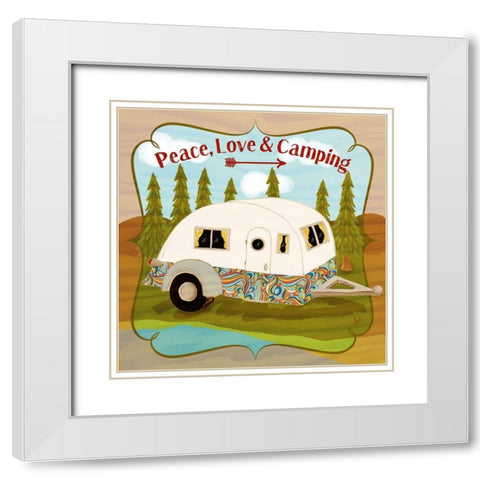 Camping III White Modern Wood Framed Art Print with Double Matting by Metz, Andi