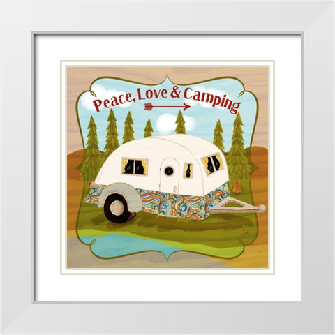 Camping III White Modern Wood Framed Art Print with Double Matting by Metz, Andi