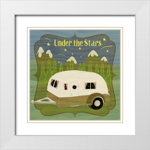 Camping IV White Modern Wood Framed Art Print with Double Matting by Metz, Andi