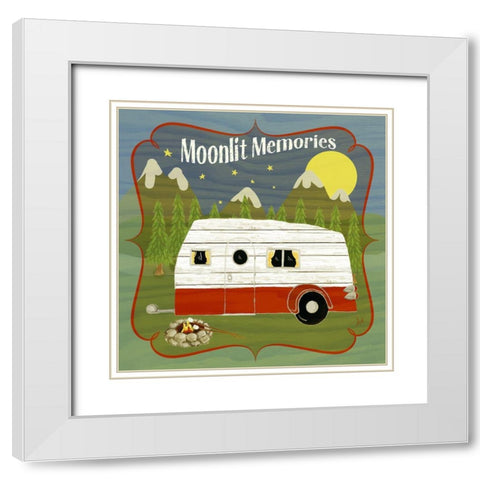 Camping II White Modern Wood Framed Art Print with Double Matting by Metz, Andi