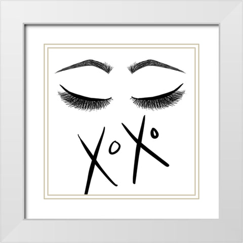 XOXO White Modern Wood Framed Art Print with Double Matting by SD Graphics Studio
