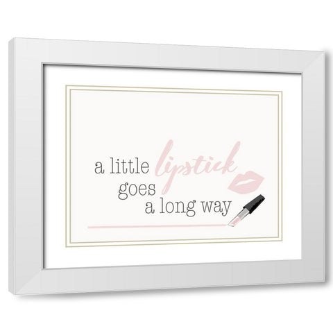 A Little Lipstick White Modern Wood Framed Art Print with Double Matting by SD Graphics Studio