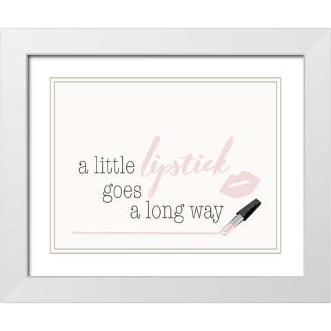 A Little Lipstick White Modern Wood Framed Art Print with Double Matting by SD Graphics Studio