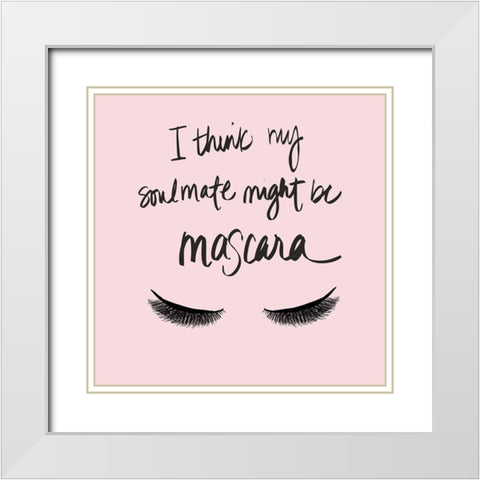 Soulmate Mascara White Modern Wood Framed Art Print with Double Matting by SD Graphics Studio