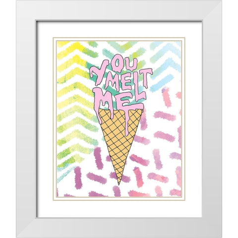 You Melt Me White Modern Wood Framed Art Print with Double Matting by SD Graphics Studio