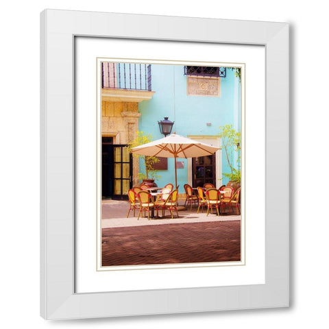 Spanish Cafe White Modern Wood Framed Art Print with Double Matting by Navas, Emily
