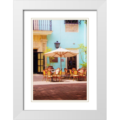 Spanish Cafe White Modern Wood Framed Art Print with Double Matting by Navas, Emily