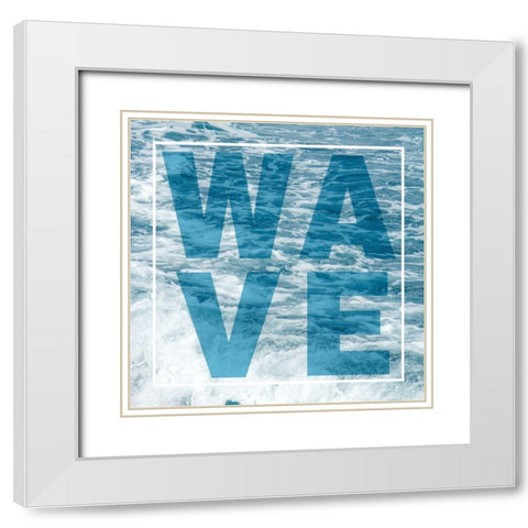 WAVE White Modern Wood Framed Art Print with Double Matting by Navas, Emily