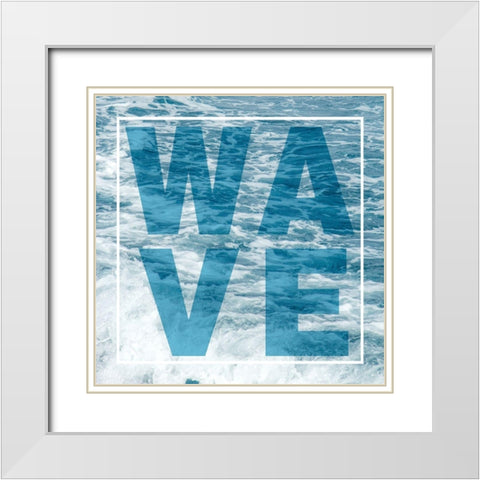 WAVE White Modern Wood Framed Art Print with Double Matting by Navas, Emily