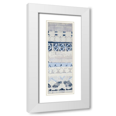 Blue Sweater Weather Panel I White Modern Wood Framed Art Print with Double Matting by Loreth, Lanie