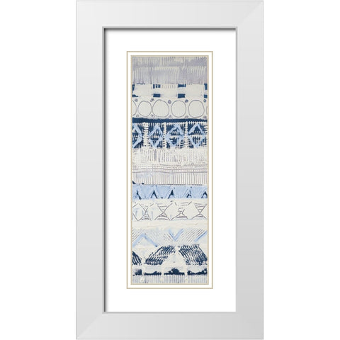 Blue Sweater Weather Panel I White Modern Wood Framed Art Print with Double Matting by Loreth, Lanie