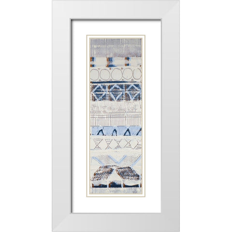 Blue Sweater Weather Panel II White Modern Wood Framed Art Print with Double Matting by Loreth, Lanie