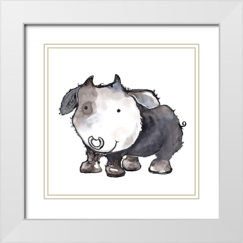 Friendly Smiles White Modern Wood Framed Art Print with Double Matting by Diannart