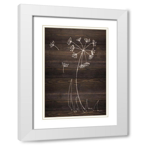 Late Blooms I White Modern Wood Framed Art Print with Double Matting by SD Graphics Studio
