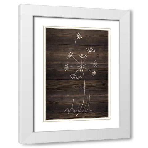 Late Blooms II White Modern Wood Framed Art Print with Double Matting by SD Graphics Studio