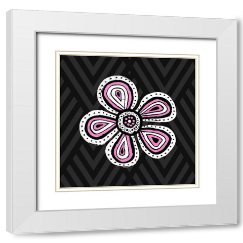 Floral Sketch II White Modern Wood Framed Art Print with Double Matting by SD Graphics Studio