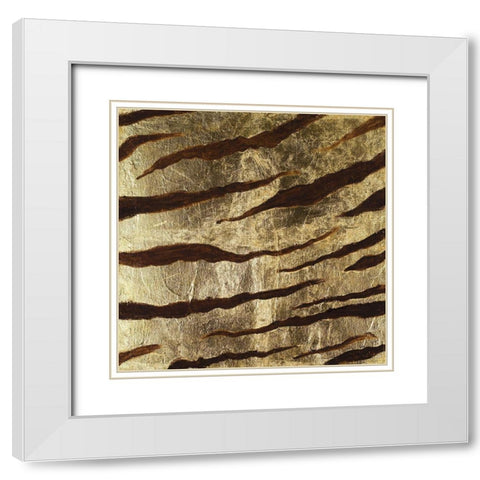 Zebra Skin White Modern Wood Framed Art Print with Double Matting by Pinto, Patricia