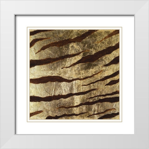 Zebra Skin White Modern Wood Framed Art Print with Double Matting by Pinto, Patricia
