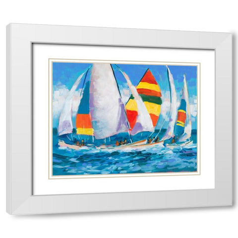 Wide Sails  White Modern Wood Framed Art Print with Double Matting by Slivka, Jane