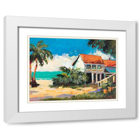 Tropical Getaway White Modern Wood Framed Art Print with Double Matting by Slivka, Jane