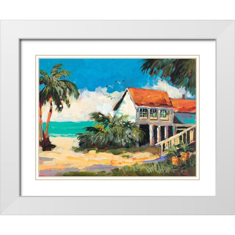 Tropical Getaway White Modern Wood Framed Art Print with Double Matting by Slivka, Jane