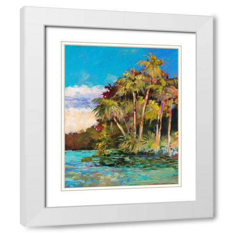 Tropical Side Of Town White Modern Wood Framed Art Print with Double Matting by Slivka, Jane