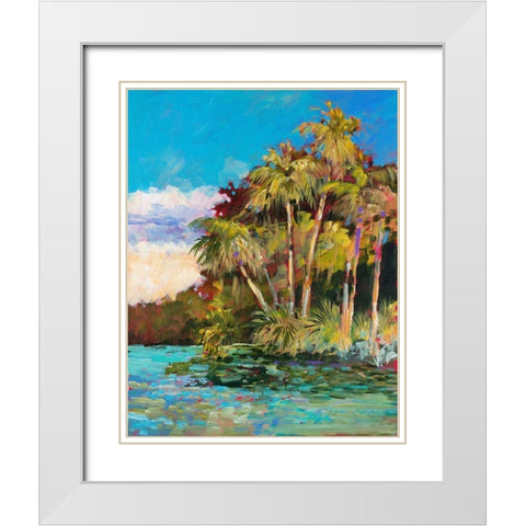 Tropical Side Of Town White Modern Wood Framed Art Print with Double Matting by Slivka, Jane
