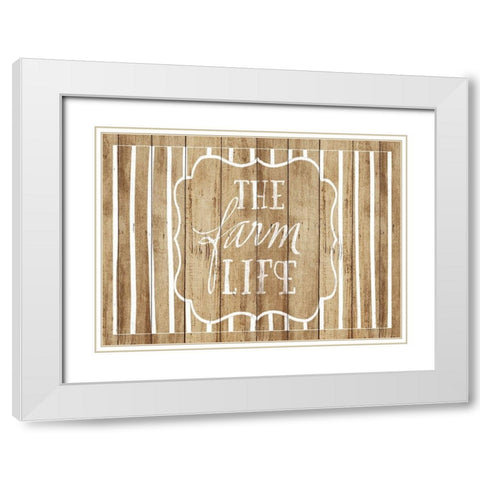 The Farm Life on Wood White Modern Wood Framed Art Print with Double Matting by SD Graphics Studio