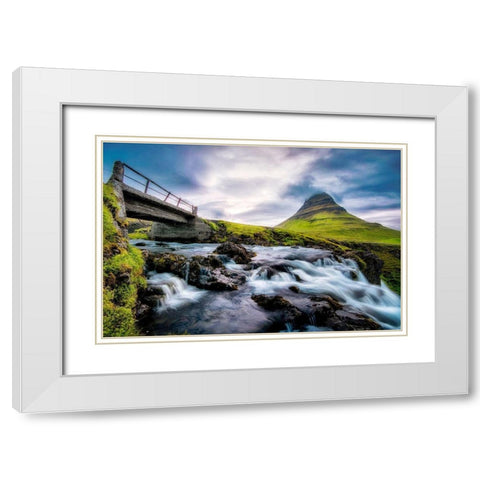 An Evening at Kirkjufellfoss White Modern Wood Framed Art Print with Double Matting by Amos, Andy
