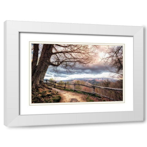 Mountain Walks White Modern Wood Framed Art Print with Double Matting by Amos, Andy