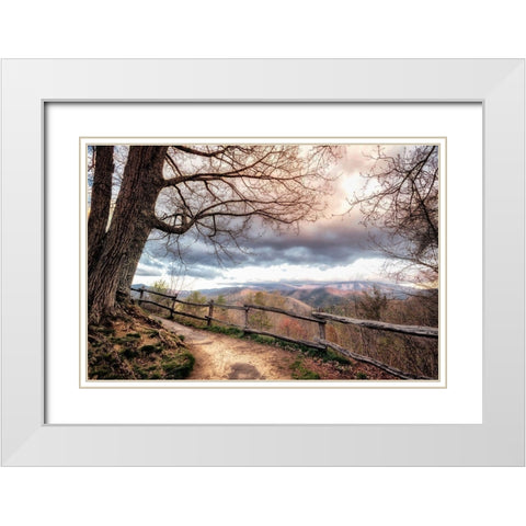 Mountain Walks White Modern Wood Framed Art Print with Double Matting by Amos, Andy