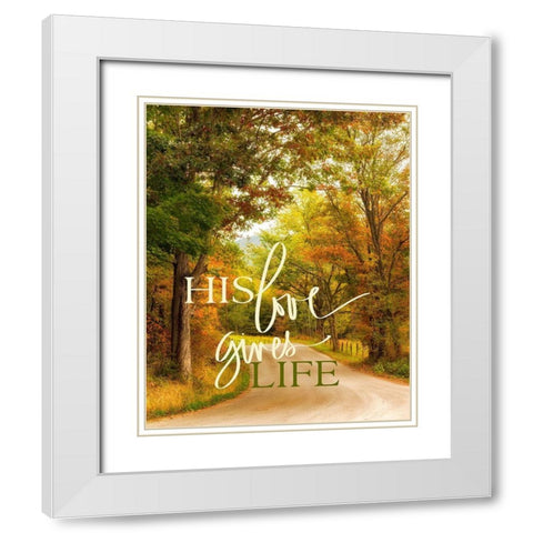 His Love Gives Life White Modern Wood Framed Art Print with Double Matting by Amos, Andy