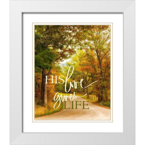 His Love Gives Life White Modern Wood Framed Art Print with Double Matting by Amos, Andy