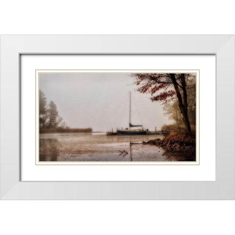 Days on the Lake White Modern Wood Framed Art Print with Double Matting by Amos, Andy