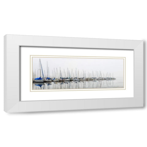 Sailing Boats Panel White Modern Wood Framed Art Print with Double Matting by Amos, Andy