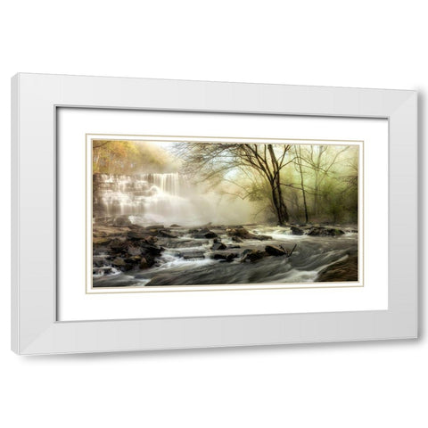 Waterfall Creek White Modern Wood Framed Art Print with Double Matting by Amos, Andy