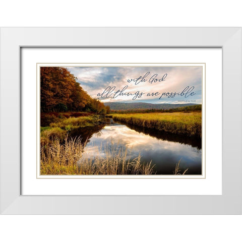 All with God White Modern Wood Framed Art Print with Double Matting by Amos, Andy