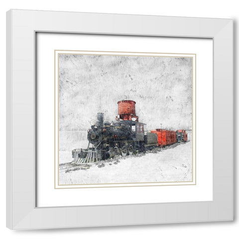 Muted Locomotive White Modern Wood Framed Art Print with Double Matting by Mabat, Ynon