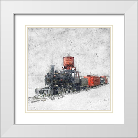 Muted Locomotive White Modern Wood Framed Art Print with Double Matting by Mabat, Ynon