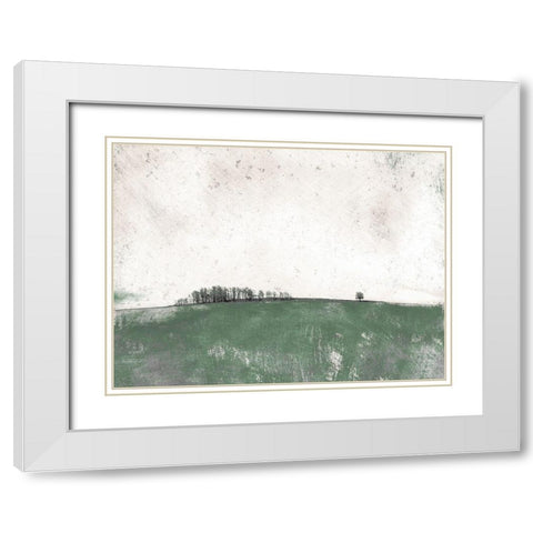 Distant Trees White Modern Wood Framed Art Print with Double Matting by Mabat, Ynon