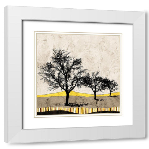 Earthtones White Modern Wood Framed Art Print with Double Matting by Mabat, Ynon