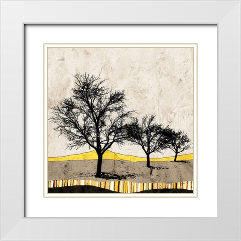 Earthtones White Modern Wood Framed Art Print with Double Matting by Mabat, Ynon