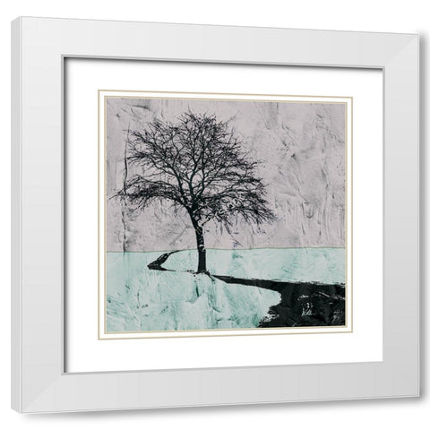 Near the Road White Modern Wood Framed Art Print with Double Matting by Mabat, Ynon