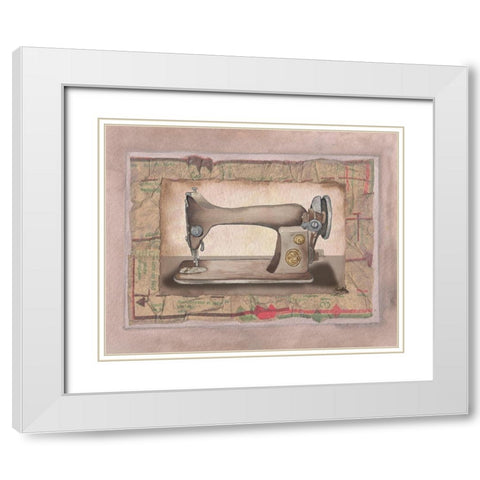 Sewing Machine I White Modern Wood Framed Art Print with Double Matting by Baker, Mary Beth