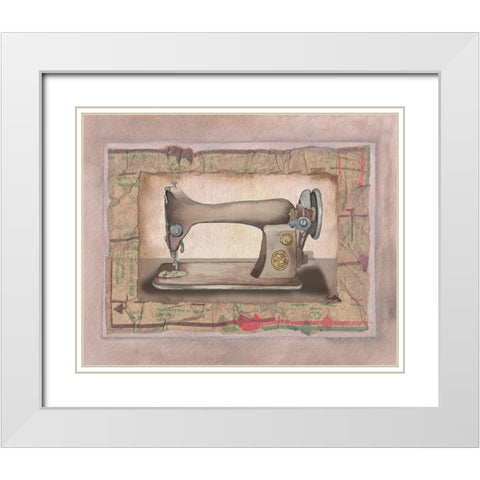 Sewing Machine I White Modern Wood Framed Art Print with Double Matting by Baker, Mary Beth