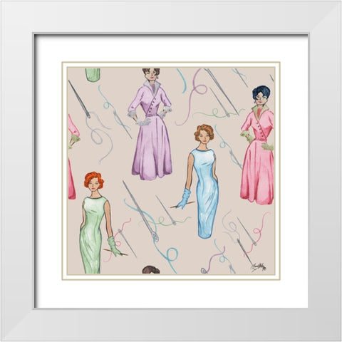 Fashion Tools VI White Modern Wood Framed Art Print with Double Matting by Baker, Mary Beth