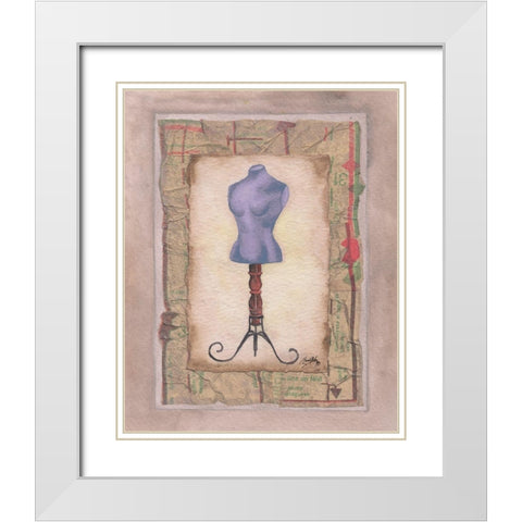 Dress Forms III White Modern Wood Framed Art Print with Double Matting by Baker, Mary Beth
