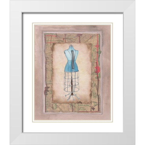 Dress Forms IV White Modern Wood Framed Art Print with Double Matting by Baker, Mary Beth