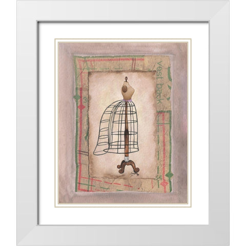 Dress Forms II White Modern Wood Framed Art Print with Double Matting by Baker, Mary Beth